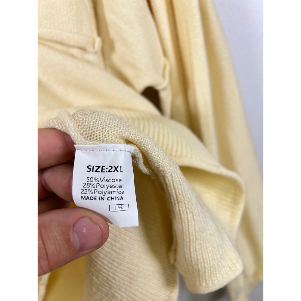 Dokotoo Sweater Soft Womens 2XL Yellow Oversized Relaxed Balloon Sleeve Pullover - Picture 4 of 9
